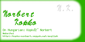 norbert kopko business card